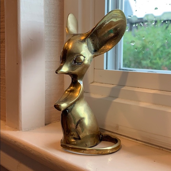 Vintage Other - Vintage brass decorative mouse sculpture decor
